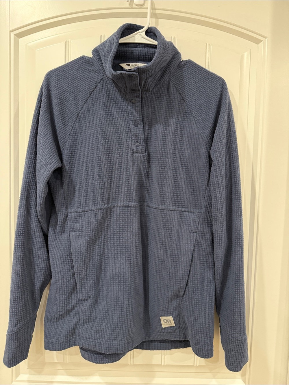 Outdoor Research Slate Blue Waffle-Knit Pullover Hoodie